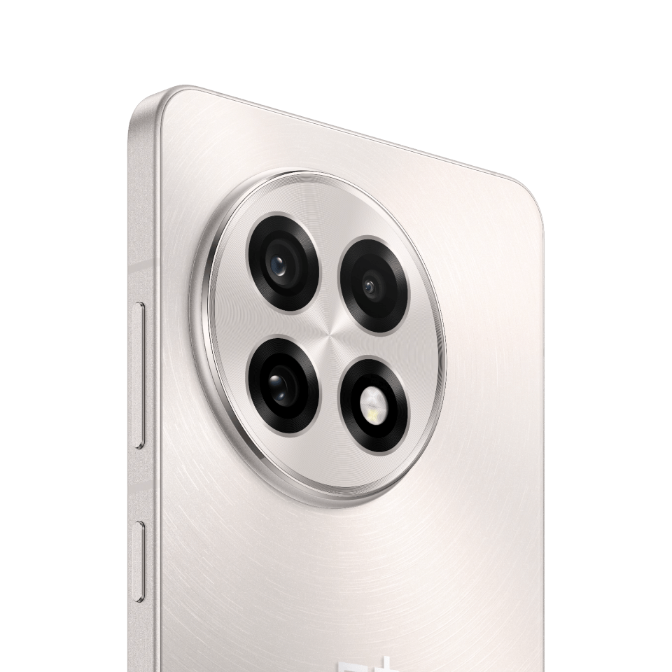 A sleek, silver-colored smartphone with a circular camera module featuring multiple lenses.