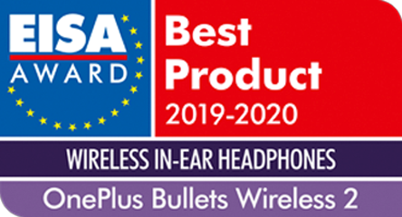 OnePlus Bullets Wireless 2 with a EISA Award Badge